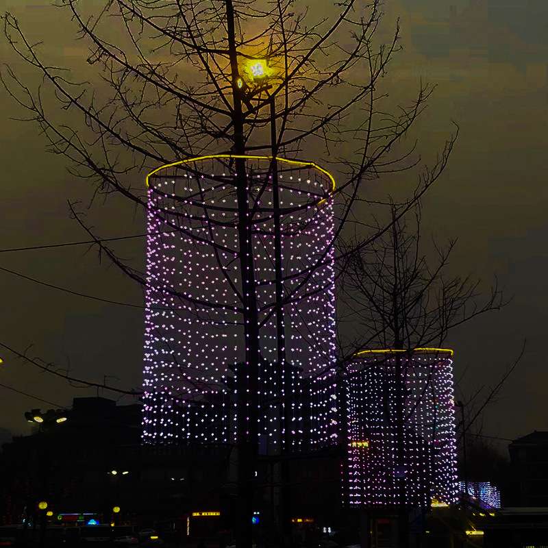 树木挂饰灯五色冕旒树灯吊灯七彩变色树木挂饰灯美陈亮化景观灯