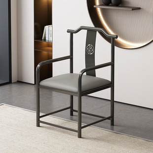 茶椅主人椅靠背茶桌椅子泡茶专用官帽椅梳背椅围椅新中式太师椅子