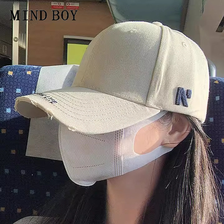 MIND BOY美式棒球帽女生潮牌复古鸭舌帽男帽子加大加深硬顶宽帽檐
