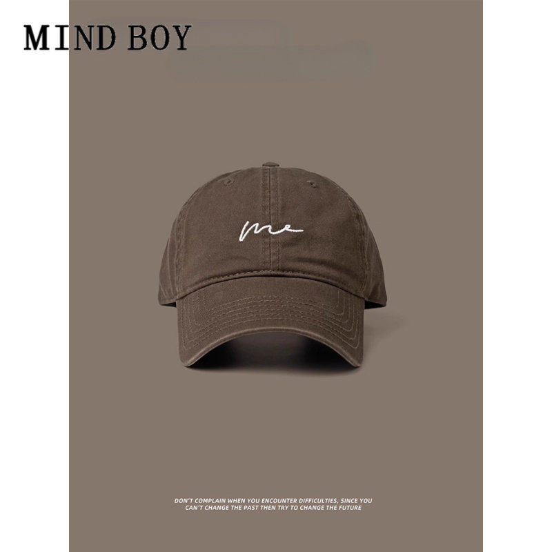 MIND BOY帽子咖色鸭舌帽男女款2026年新款棒球帽大头围宽帽檐加宽