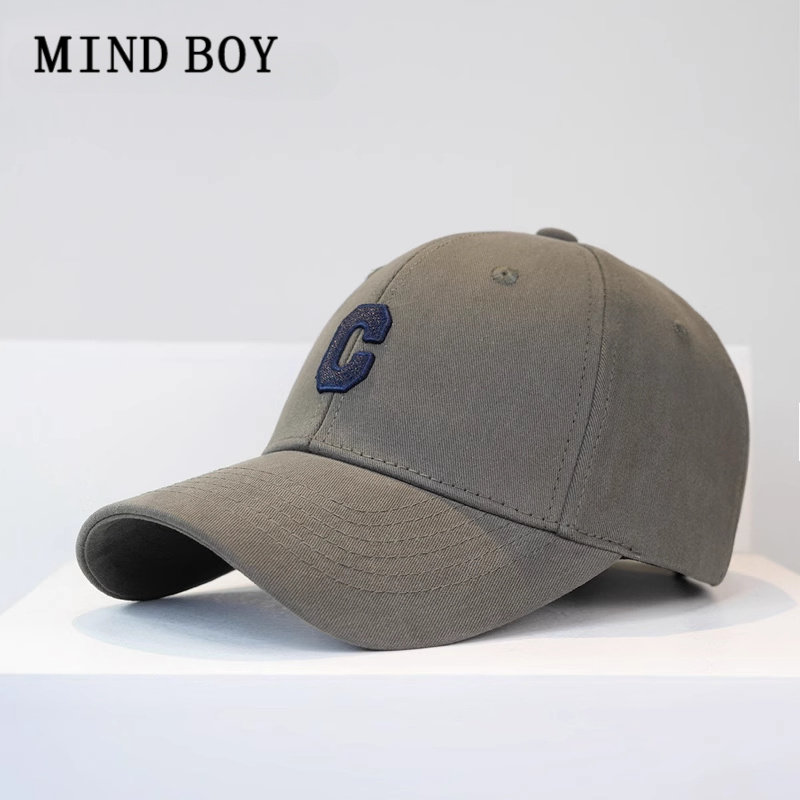 MIND BOY百搭刺绣C字母硬顶棒球帽子男女ins休闲遮阳鸭舌帽子潮流