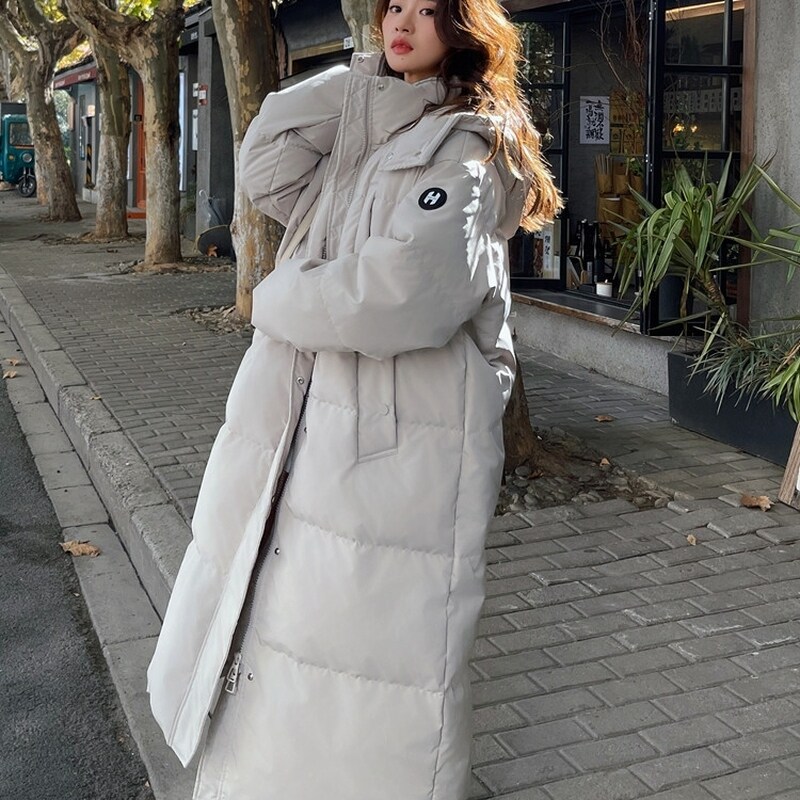 Next Alice加厚羽绒服女2025冬季新款高级感90白鸭绒长款过膝外套