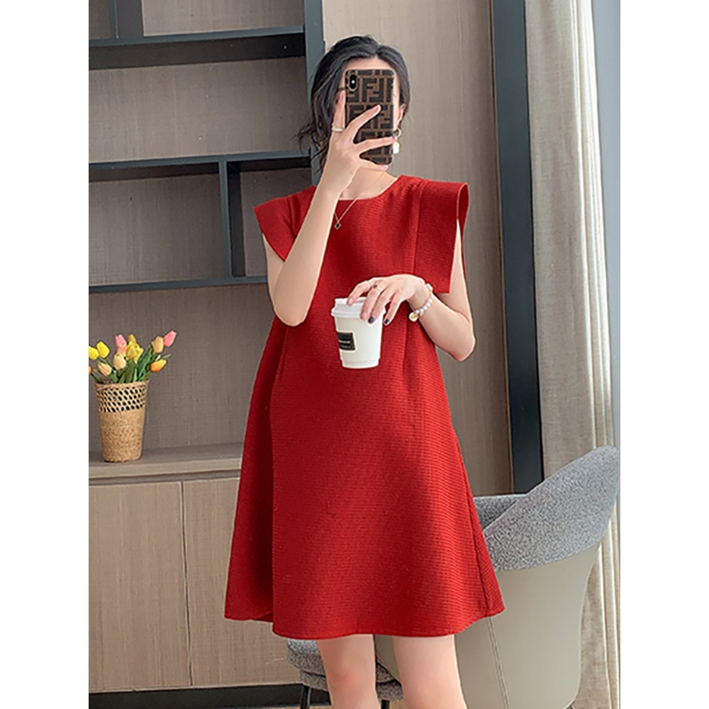 英国NEXT ROAD小个子夏季新娘结婚订婚敬酒礼服孕妇红色连衣裙女