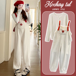 英国DHWA孕妇背带裤春秋季新款小个子大码时尚孕早期宽松春秋套装