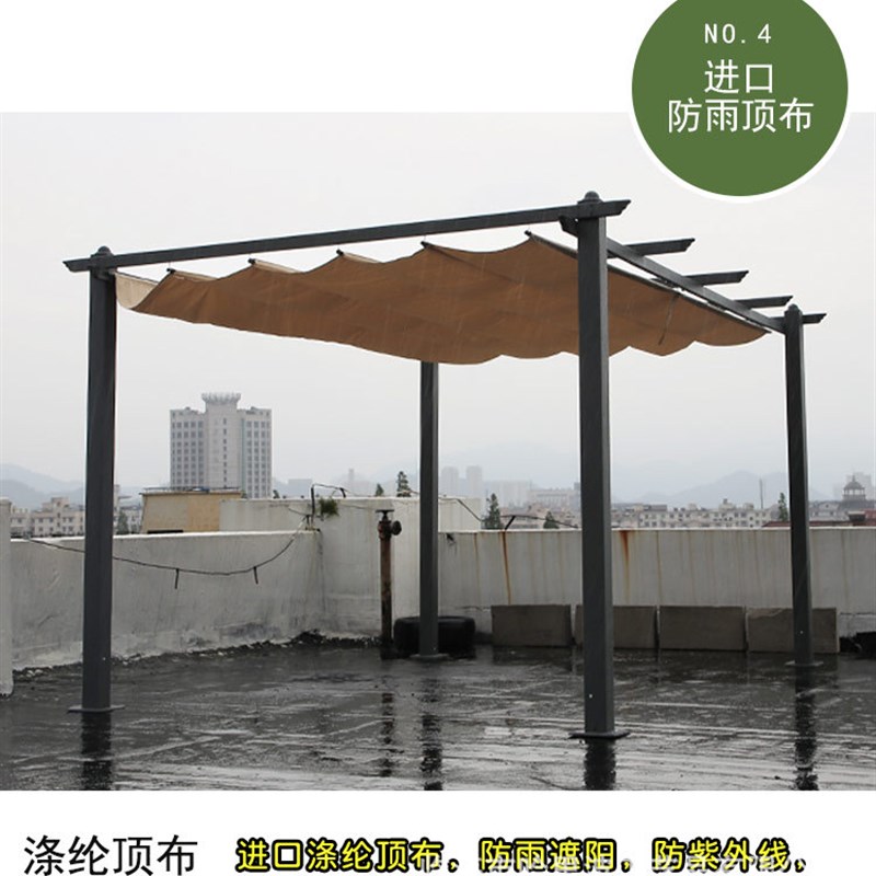 户外凉亭葡萄架铝合金花园别墅庭院室外爬藤阳光房U遮雨棚遮阳亭