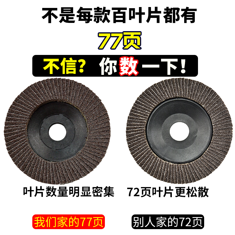 木板打磨片手磨机百页抛光打磨木C材不锈钢100角磨机百叶片加厚