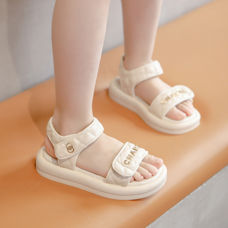 真皮女童凉鞋2025夏新款中大童公主儿童女孩防滑软底沙滩鞋