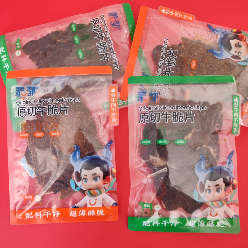 蒙都原切牛脆片薄牛肉片即食熟食清真食品内蒙古特产酥脆休闲零食