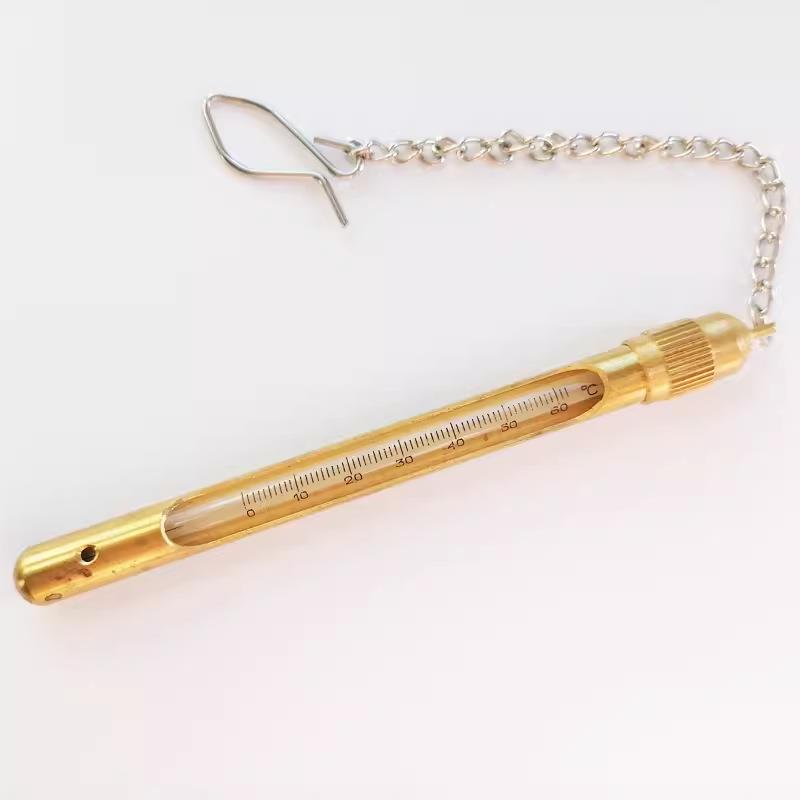 矿井温度计铜套矿山不锈钢套温度表煤矿钓鱼水温表矿用0-60-100度