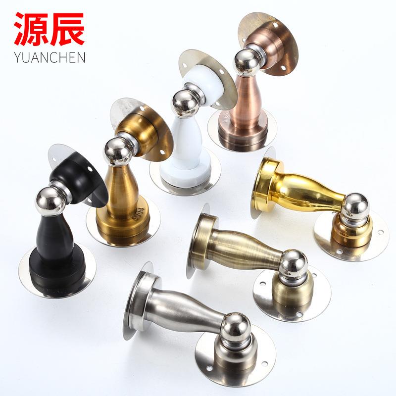 不锈钢免打孔门吸防 撞门顶墙吸卫生间门挡强磁吸门器磁力地碰