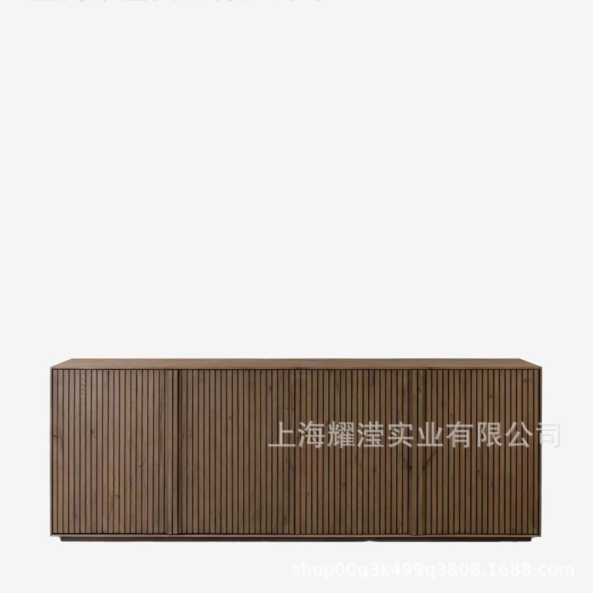 北欧黑胡桃木全实木电视柜现代简约小户型客厅格栅复古地柜收纳柜