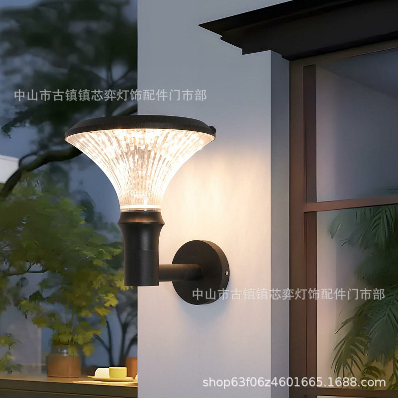户外太阳能柱头灯防水草坪灯别墅大门柱灯花园外墙壁灯庭院围墙灯