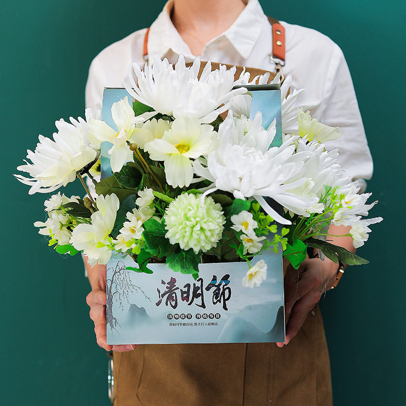 清明节仿真花祭司的塑料花假花用品花清明仿真菊花坟前花祭典花束