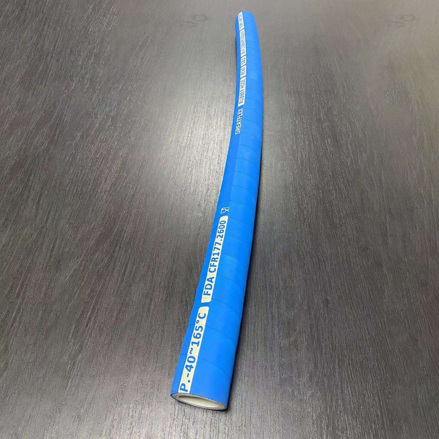 格雷特蓝色输送泥浆泥沙吸水胶管钢丝骨架高压法兰橡胶管RE40包邮