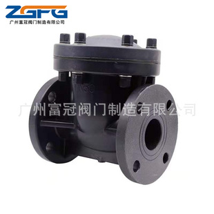 UPVC止回阀 FPRR旋启式法兰止回阀 横卧两用翻板塑料止回阀H44X