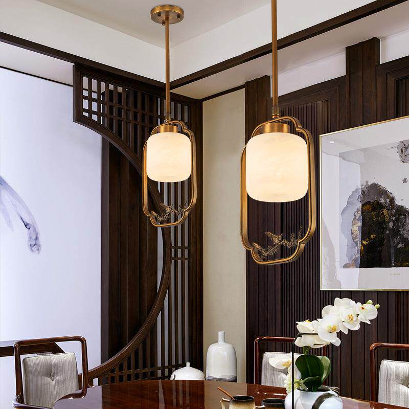 全铜天然云石床头小吊灯餐厅蜡烛吧台过道阳台复古照明广东中山