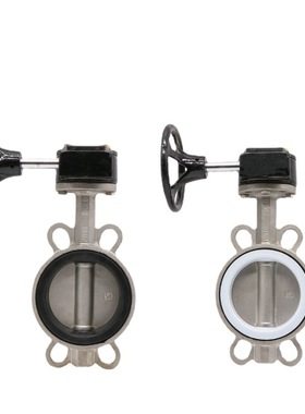 D371X/F-16P 涡轮蝶阀不锈钢304涡轮对夹式手动蝶阀DN80 100 150