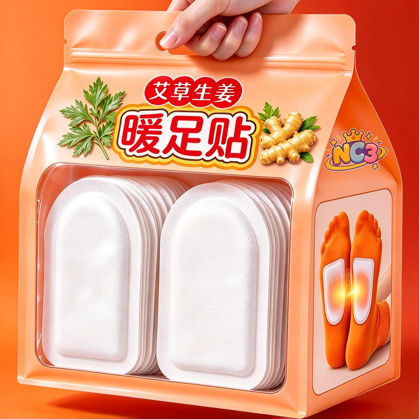 暖足贴女脚底自发热鞋垫暖脚贴艾草保暖贴宝宝贴冬季暧宝腿部防护