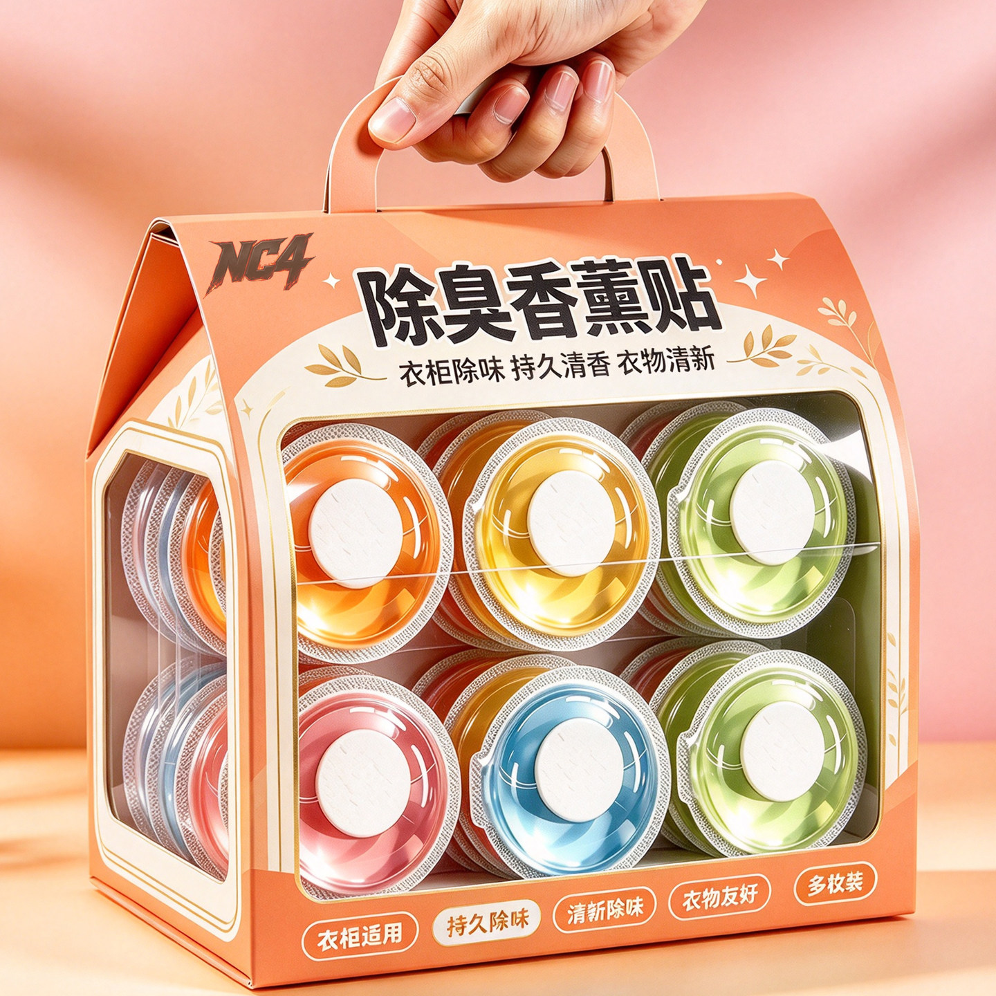 衣柜香薰贴玫瑰花香祛异味霉味留香小巧便携四季通用衣柜除臭神器