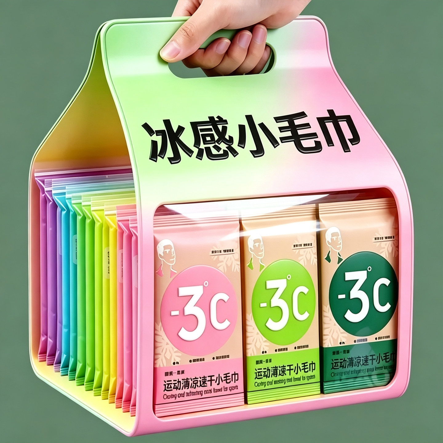 薄荷冰感降温提神运动毛巾