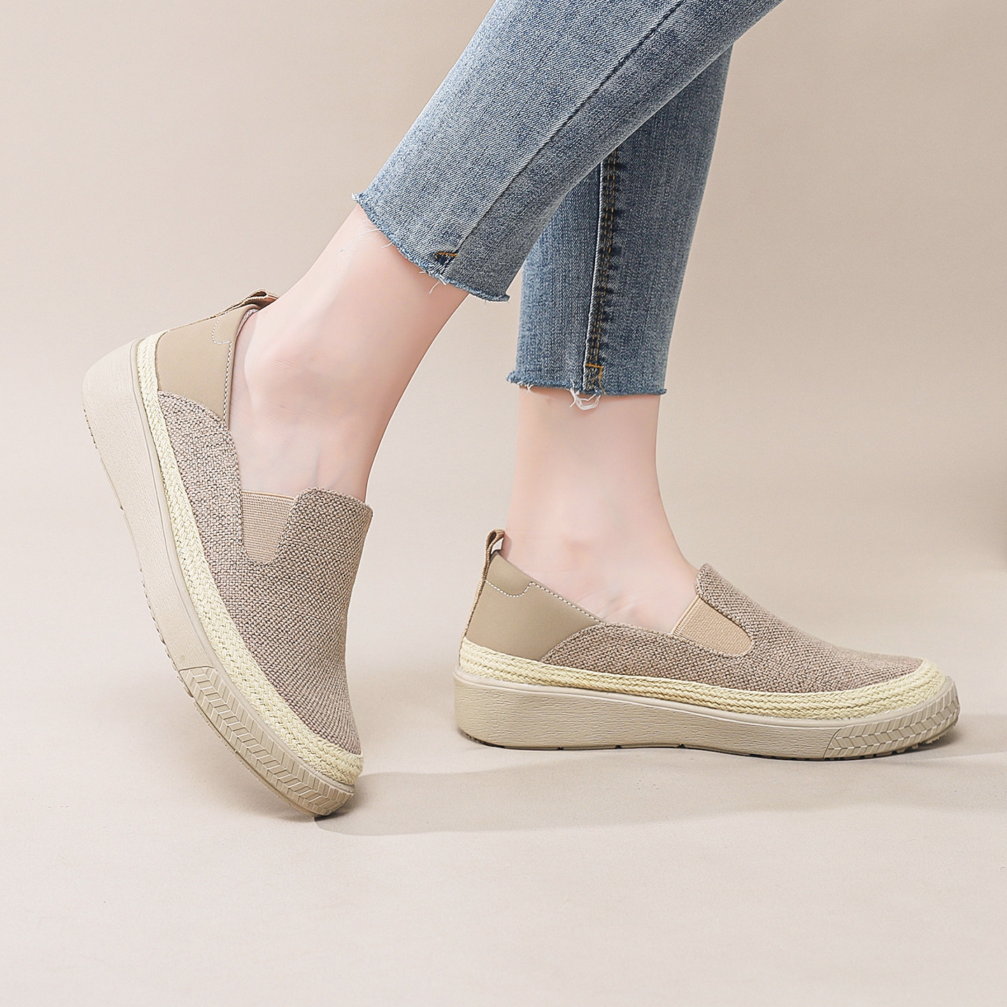 足小乐一脚蹬渔夫鞋女秋季新款舒适不累脚妈妈鞋轻便防滑软底单鞋,女鞋,渔夫鞋,淘宝优惠券,粉丝福利购,淘宝优惠卷