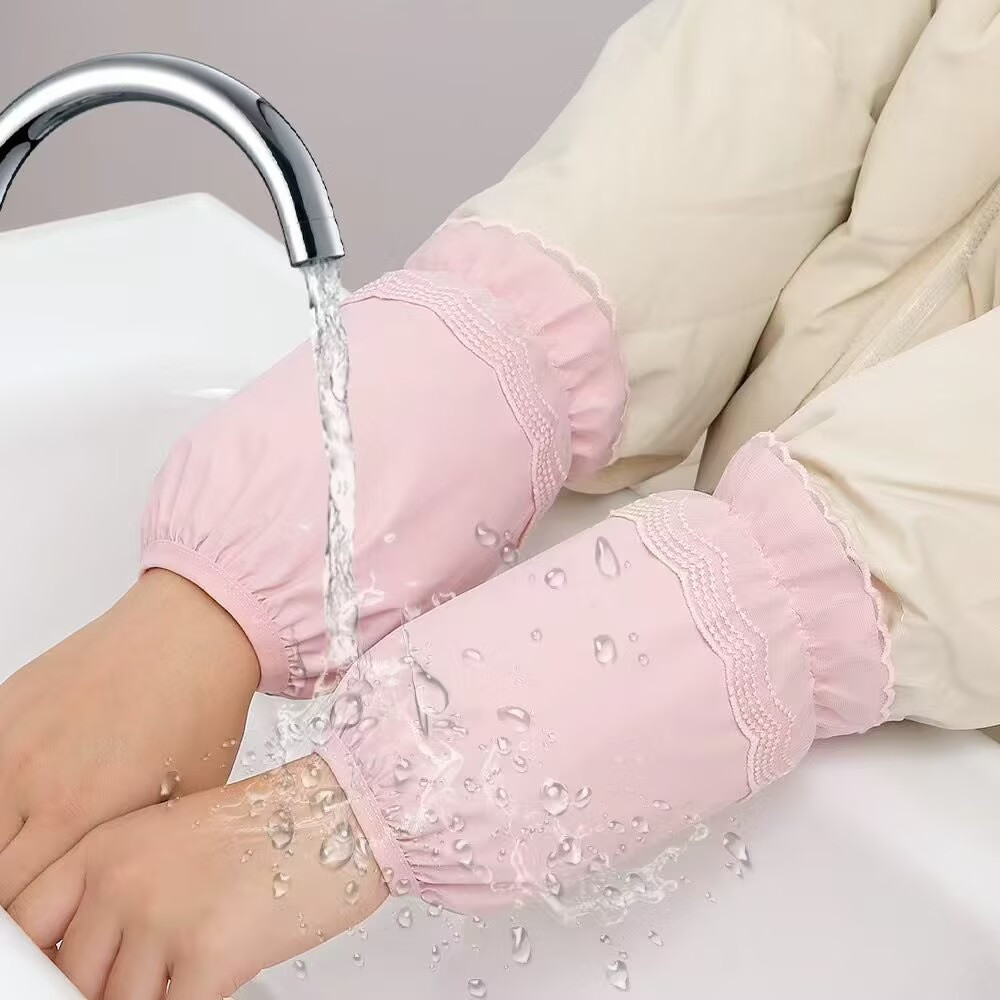 秋冬防水防油蕾丝短款厨房袖套