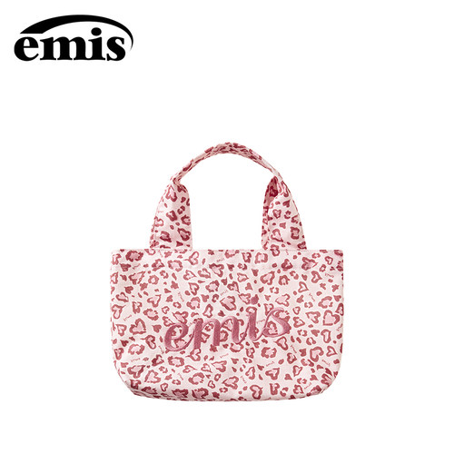emis豹纹托特包粉色通勤手提包