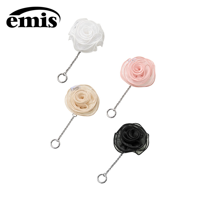 emis欧根纱花朵钥匙扣多色挂件