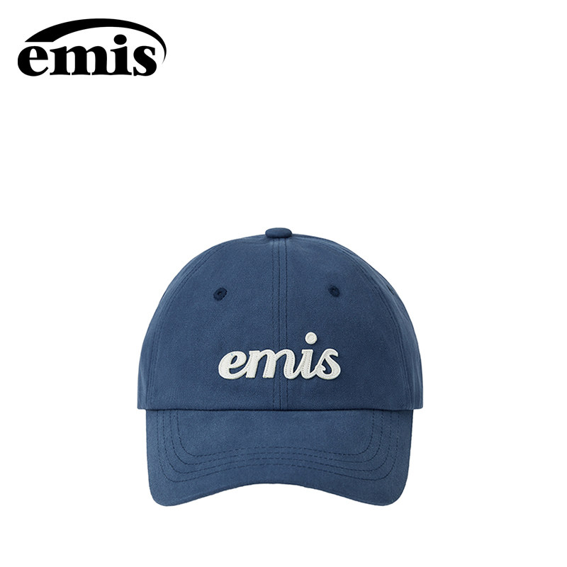 emis帽子女贴布手写体棒球帽男裴秀智同款蓝绿色大头围韩系鸭舌帽