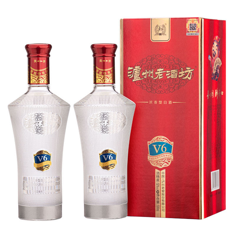 泸州老窖 老酒坊v6 浓香型白酒 52度 500ml*2瓶装