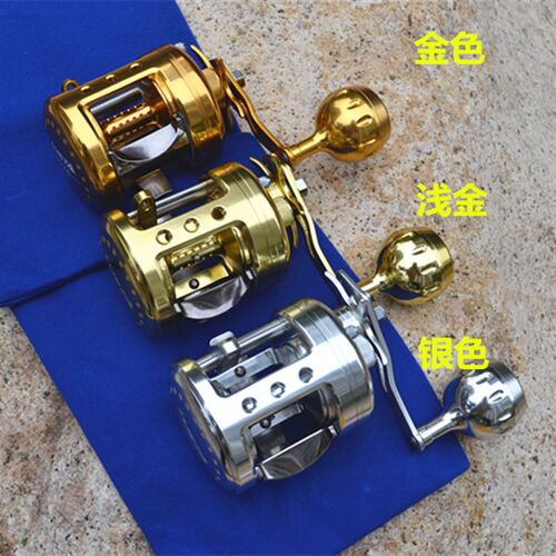 新品新款船钓小金轮GS4000 5000 6000全金属鼓轮U慢摇铁板雷强轮