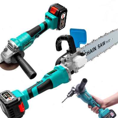 极速。电动工具大全无线角磨机改装E电链锯充电式磨光机锂电锯迷