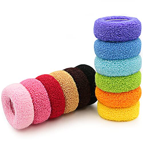 新品MARY LAVENDER Large Stretch ThicFk Hair Ties for All Hai