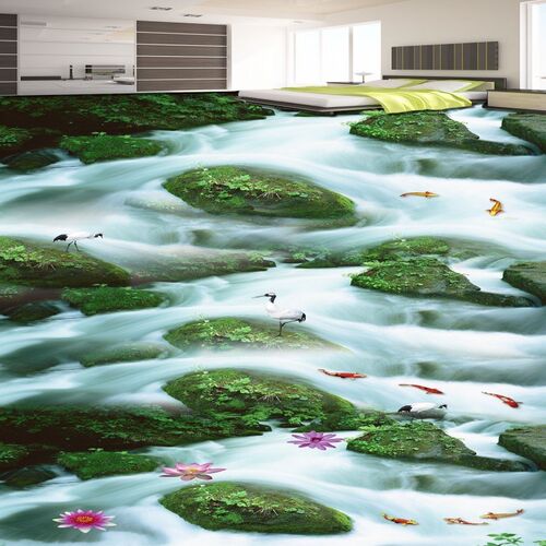 极速Free Shipping 3D Outdoor Mountain Streams PebbleX Scene