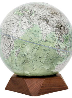 生日地球仪摆件奢桌面节日底座书房微装饰宏轻礼玄关客厅方形实木