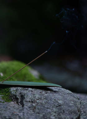 寸心香舍香插 陶瓷竹叶线香插 中式创意香立线香炉香板 熏香摆