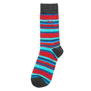 舒适棉质条纹图案无骨对目无缝袜头中筒商务绅士男袜普林格P409