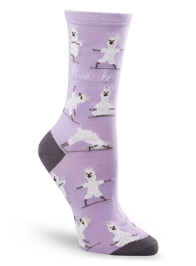 舒适棉质Llama羊驼练瑜伽武术防臭防异味中筒女袜DH082