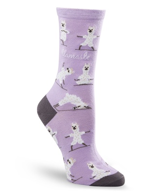 舒适棉质Llama羊驼练瑜伽武术防臭防异味中筒女袜DH082