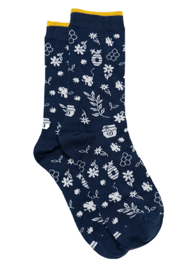 女士竹袜竹纤维抗菌防臭鲜花蜂巢无骨对目中筒女袜THO866