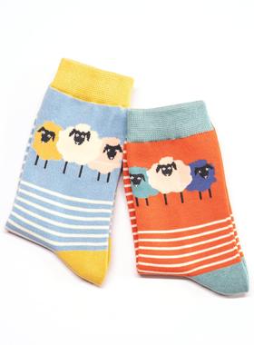 竹袜抗菌防臭BLACK FACED SHEEP黑脸绵羊小羊肖恩中筒女袜2色MS