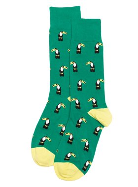 莫代尔棉质混纺巨嘴鸟Toucan无骨对目无缝袜头对口中筒男袜BAS