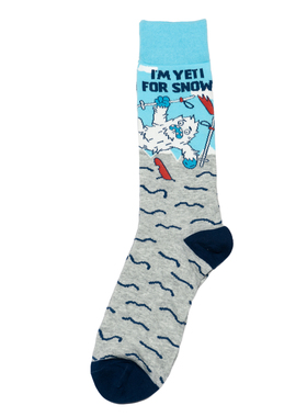 舒适棉质I'M YETI FOR SNOW长毛雪怪野帝滑雪中筒男袜DH232