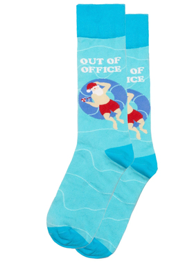 假日时光Holiday Time out of office圣诞老人度假Christmas男袜