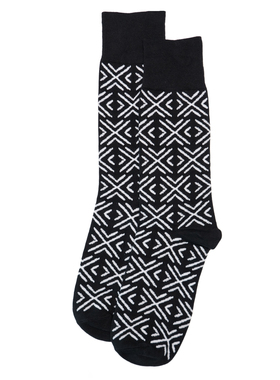 舒适棉质几何视觉图案中筒男袜潮袜SOCK GEEKS