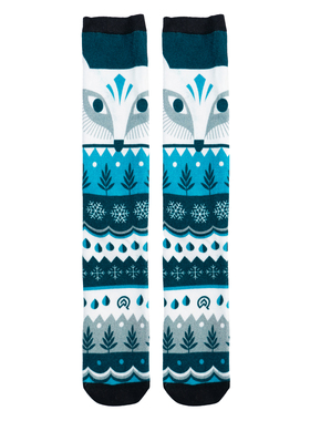 男士竹袜3D数码印花抗菌防臭狐狸FOX印花图案无骨对目中筒男袜ED