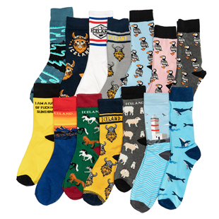 维京海盗骷髅虎鲸地平线日照金山绵羊冰岛马北极企鹅海鹦男女袜