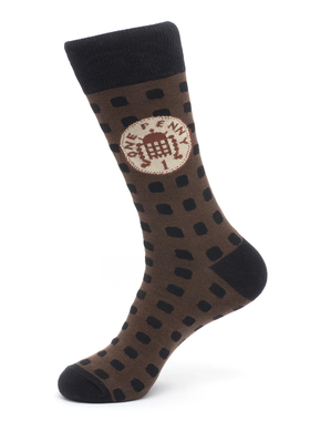 舒适棉质幸运便士之路硬币图案中筒男袜潮袜SOCK GEEKS