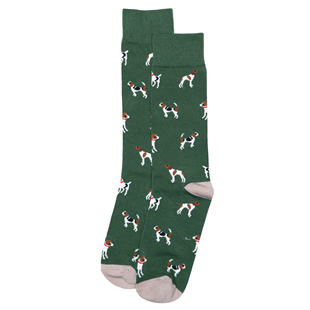 竹袜竹纤维抗菌防臭吸汗透气Beagle比格犬中筒春秋男袜HT