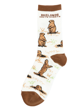 BADLANDS SOUTH DAKOTA GROUNDHOG土拨鼠中筒男女袜FBF36-43码